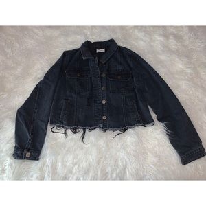 Black Denim Cropped Jean Jacket